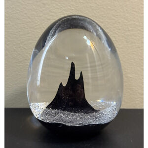 Vintage TVG Art Glass Paperweight 3.5” Controlled Bubble Abstract England